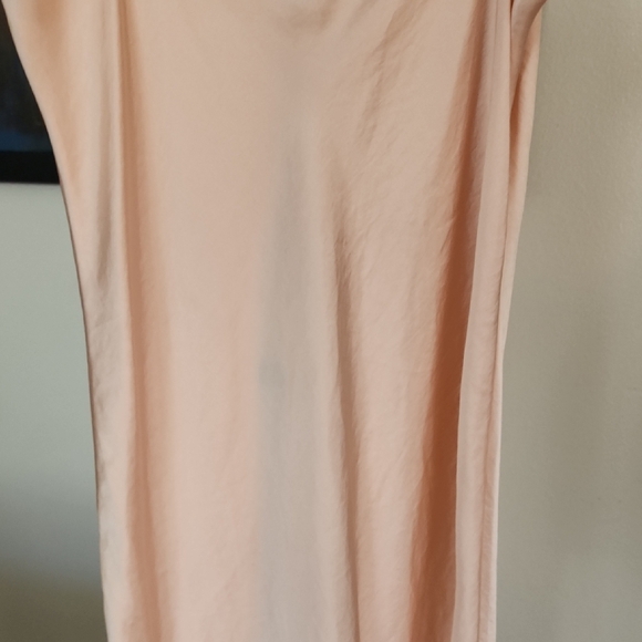Wilfred by Aritzia Blush Pink Silk-Look Slip Midi Dress Spaghetti Strap - Picture 8 of 16